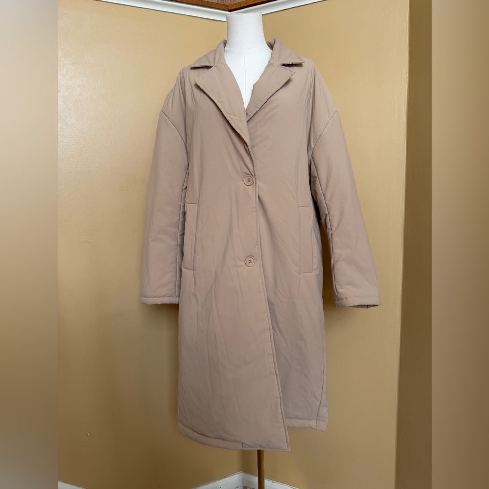 Mono b Women's Tan Coat Size M/L Oversized Style
